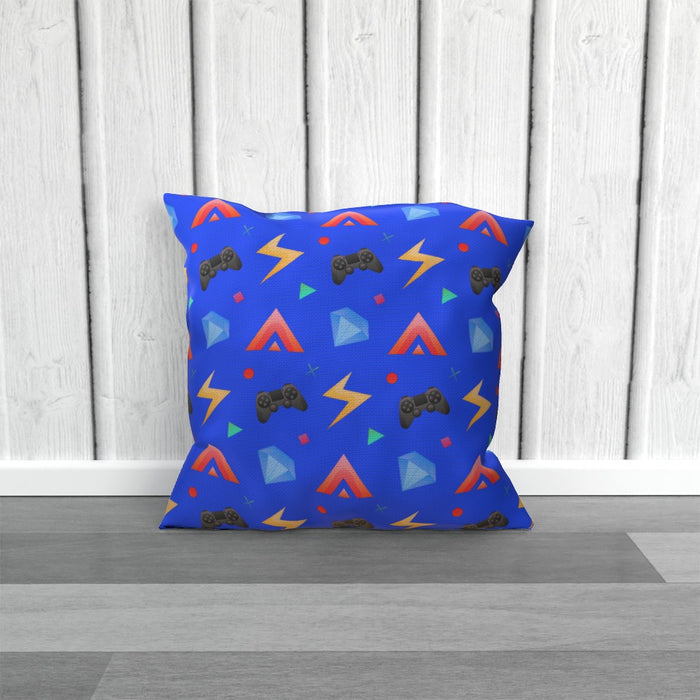 Cushion - Gamers Play Blue - printonitshop