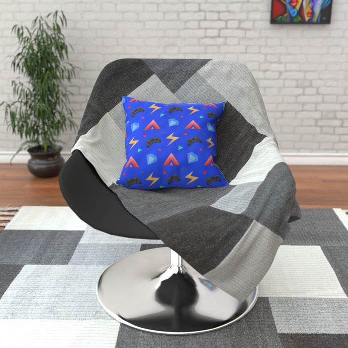 Cushion - Gamers Play Blue - printonitshop