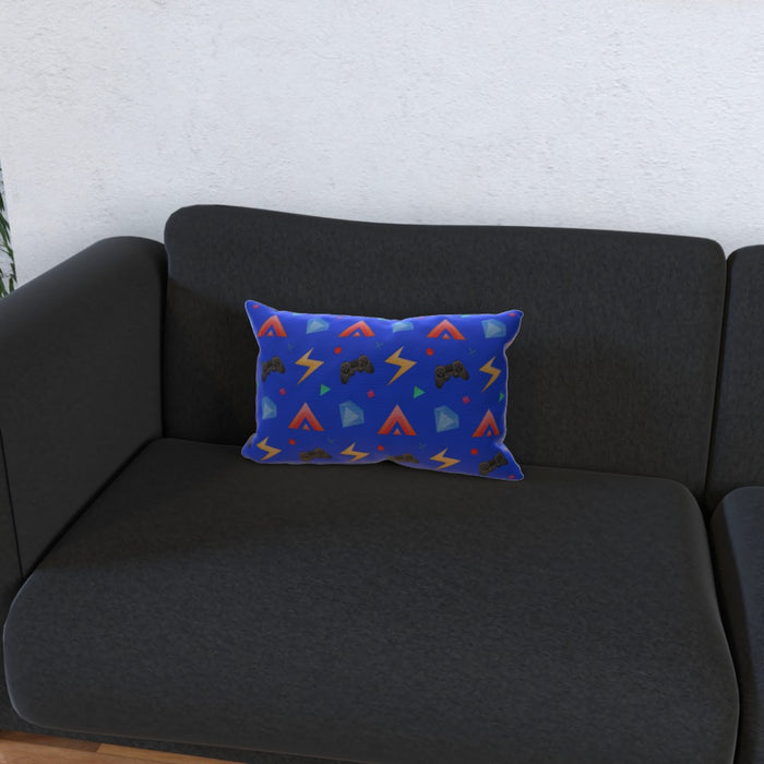 Cushion - Gamers Play Blue - printonitshop