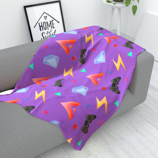 Blanket - Gamers Play Light Purple - printonitshop