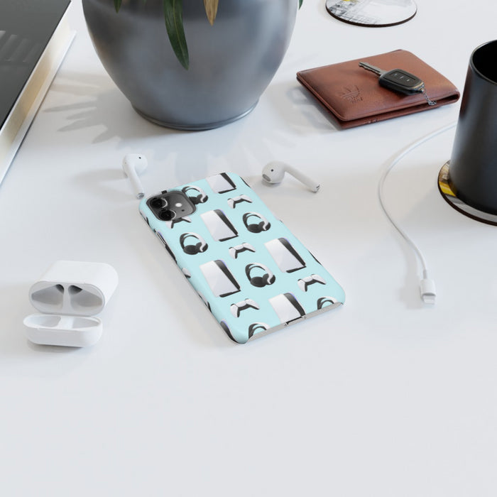 iPhone Cases - PS5 Light Blue - printonitshop