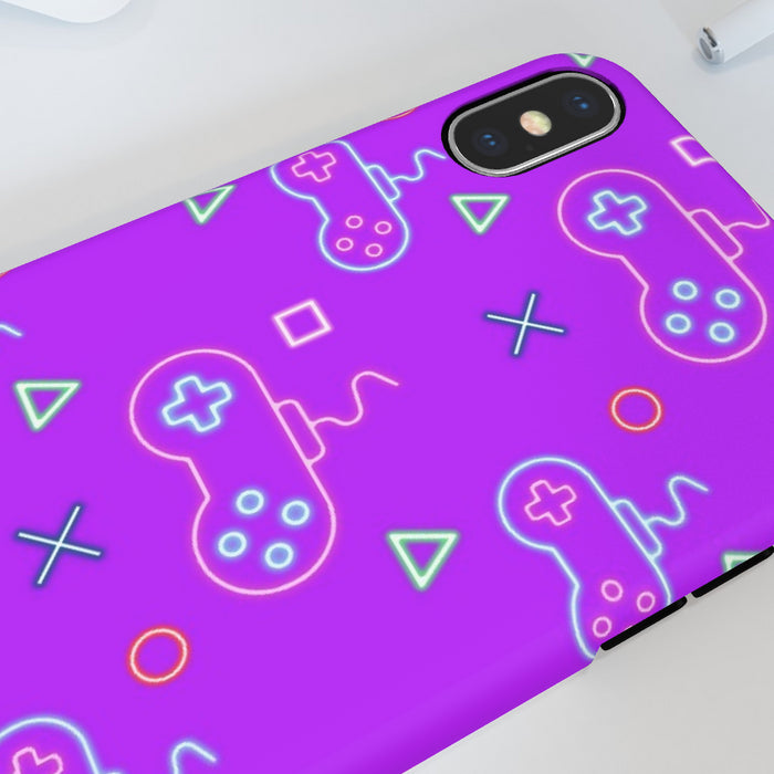 iPhone Cases - Gaming Neon Light Purple - printonitshop