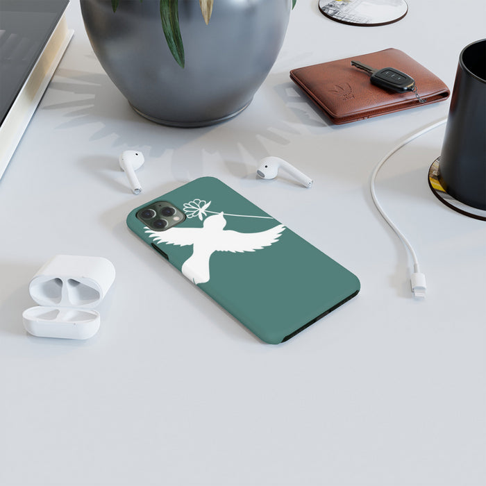 iPhone Cases - Dove on Green - printonitshop