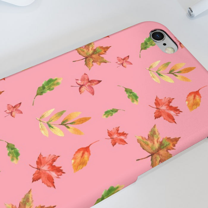 iPhone Cases - Autumn Leaves Pink - printonitshop