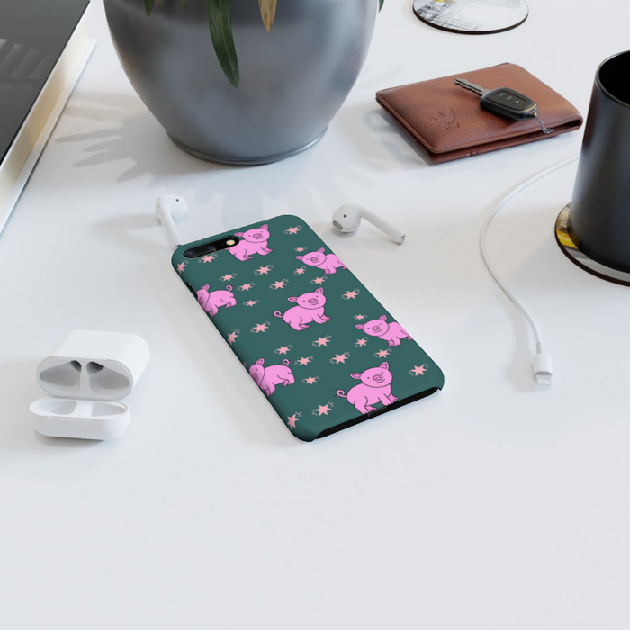 iPhone Cases - Pigs on Green - printonitshop