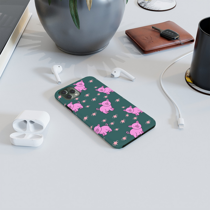 iPhone Cases - Pigs on Green - printonitshop