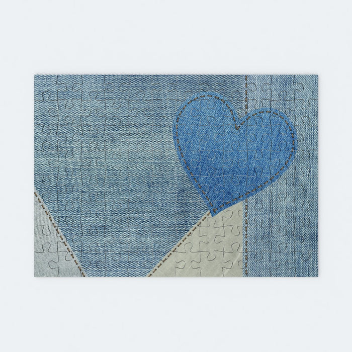 Jigsaw - Denim Heart - printonitshop