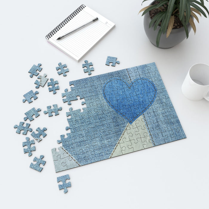 Jigsaw - Denim Heart - printonitshop