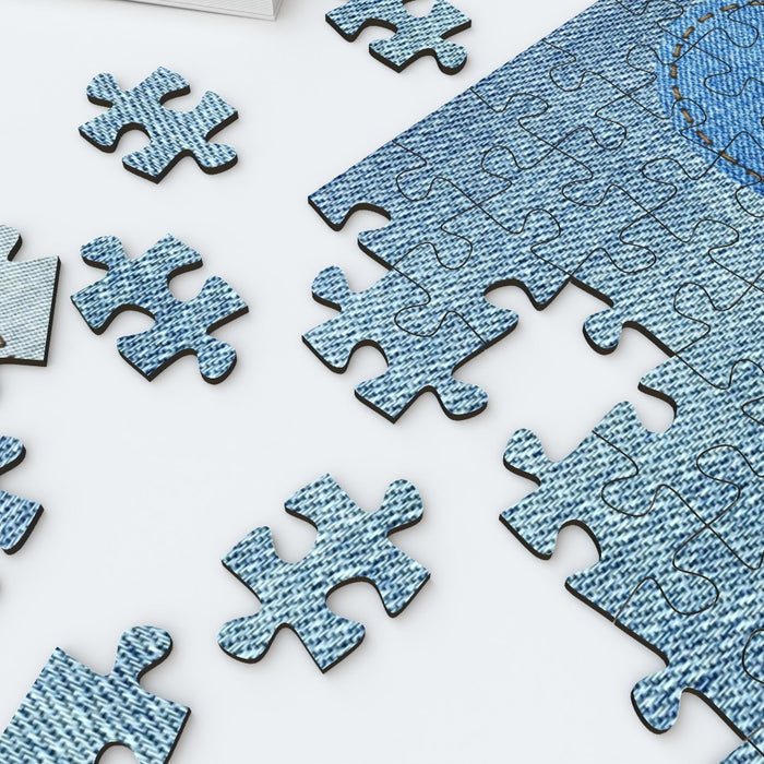 Jigsaw - Denim Heart - printonitshop