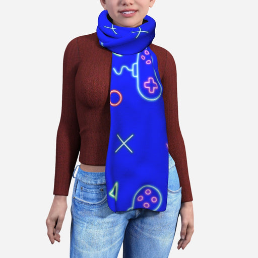 Blanket Scarf - Gaming Neon Blue - printonitshop