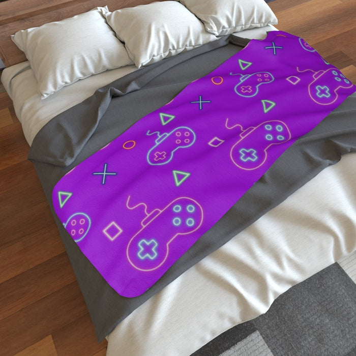 Blanket Scarf - Gaming Neon Purple - printonitshop