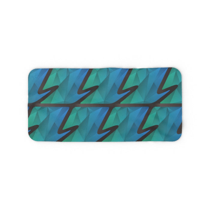 Blanket Scarf - Abstract Wave Blue/Green - printonitshop