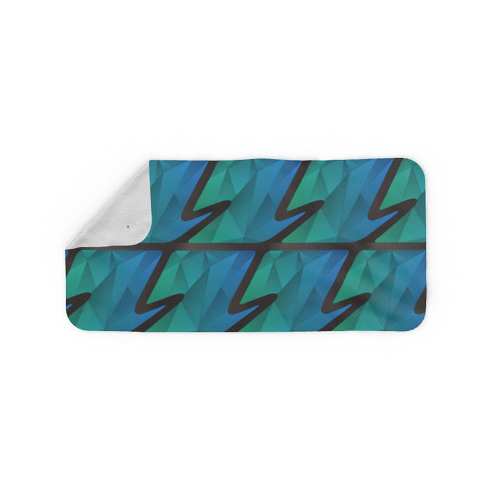 Blanket Scarf - Abstract Wave Blue/Green - printonitshop