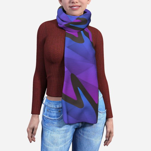 Blanket Scarf - Abstract Wave Blue/Purple - printonitshop