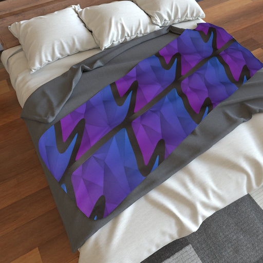 Blanket Scarf - Abstract Wave Blue/Purple - printonitshop