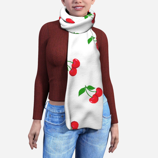 Blanket Scarf - White Cherries - printonitshop