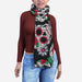 Blanket Scarf - Skulls and Roses - printonitshop