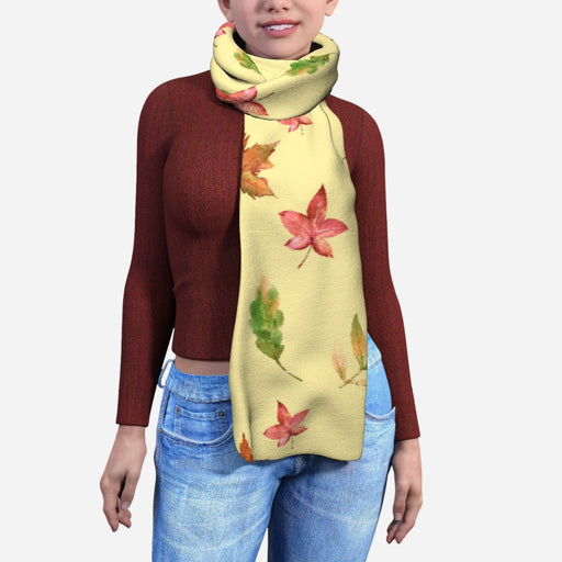 Blanket Scarf - Autumn Leaves Cream - printonitshop