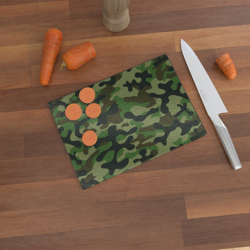 Glass Chopping Boards - Camo Green - printonitshop