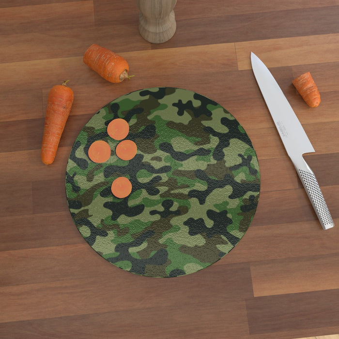 Glass Chopping Boards - Camo Green - printonitshop