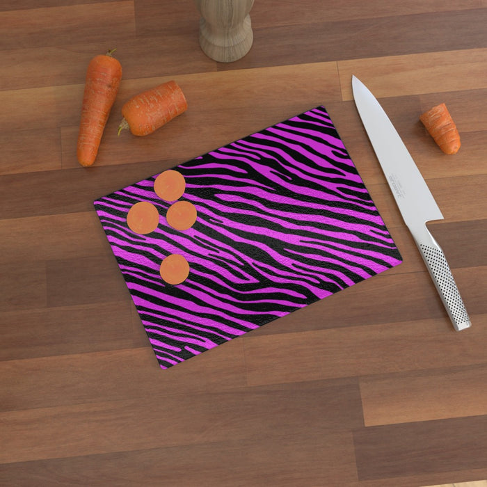 Glass Chopping Boards - Pink Zebra - printonitshop