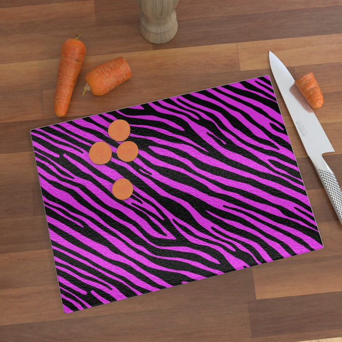 Glass Chopping Boards - Pink Zebra - printonitshop