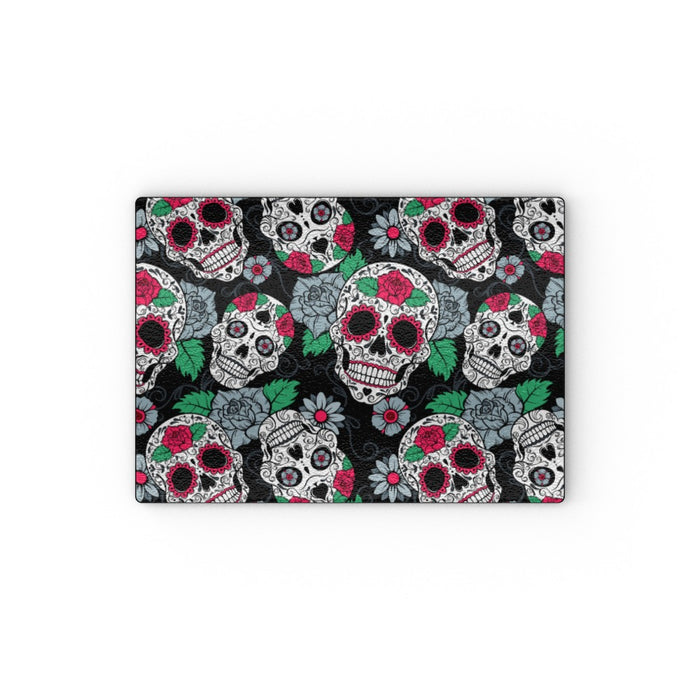 Glass Chopping Boards - Skulls and Roses - printonitshop