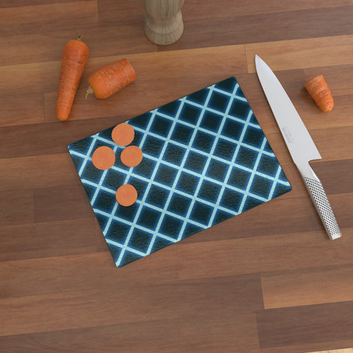 Glass Chopping Board - Neon Blue - printonitshop