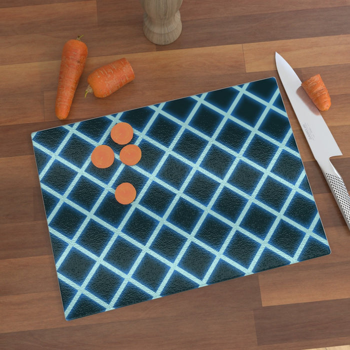 Glass Chopping Board - Neon Blue - printonitshop