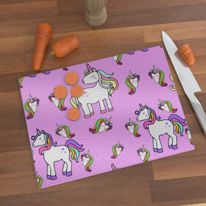 Glass Chopping Board - Unicorn - printonitshop