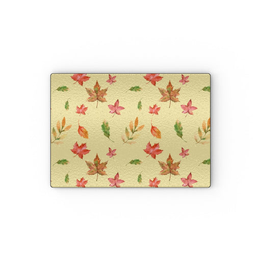 Glass Chopping Board - Autumn Leaves Cream - printonitshop