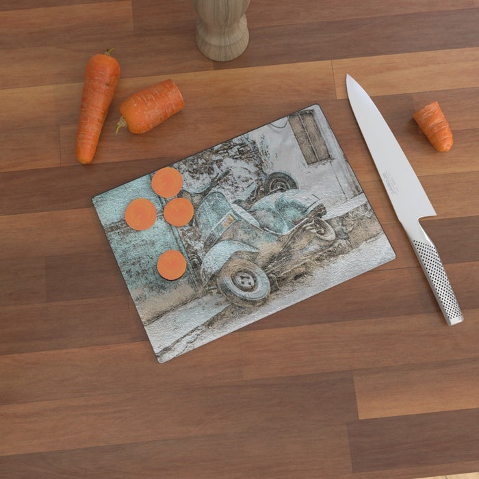 Glass Chopping Board - Classic Scooter - printonitshop