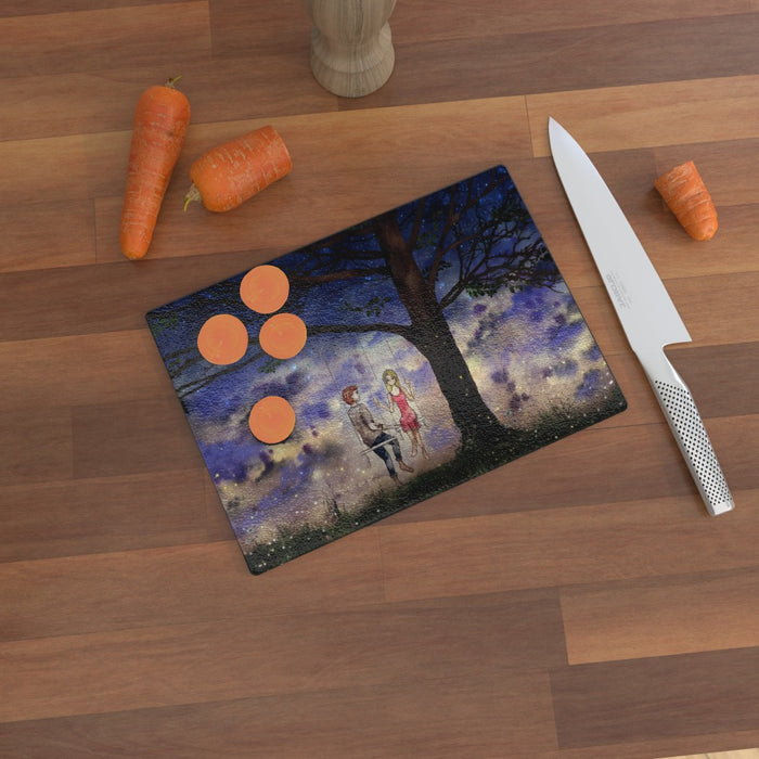 Glass Chopping Board - Night Swinging - printonitshop