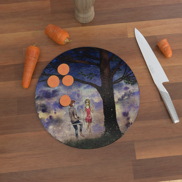 Glass Chopping Board - Night Swinging - printonitshop