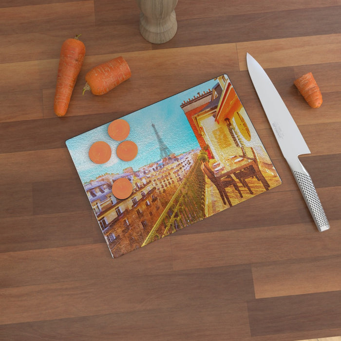 Glass Chopping Boards - Paris View - printonitshop