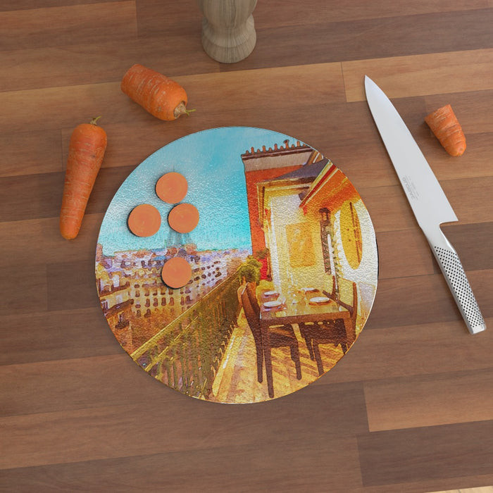 Glass Chopping Boards - Paris View - printonitshop