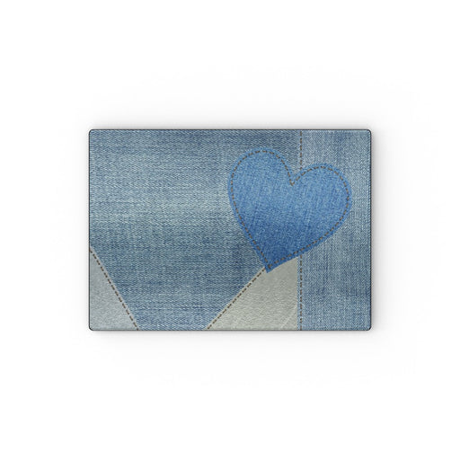 Glass Chopping Board - Denim Heart - printonitshop