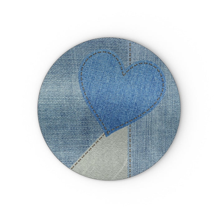 Glass Chopping Board - Denim Heart - printonitshop