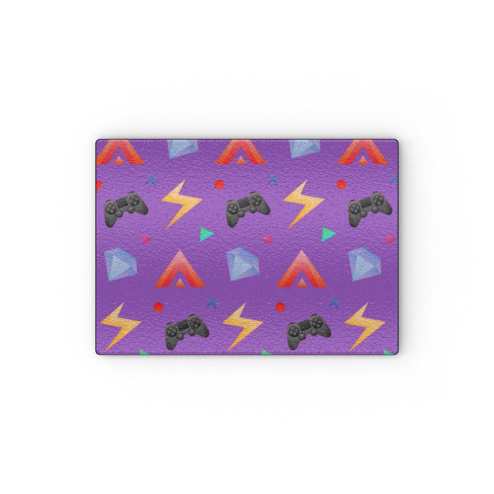 Glass Chopping Board - Gamers Play Purple - printonitshop