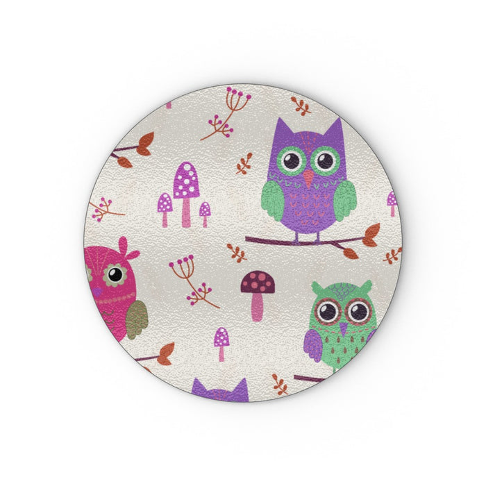 Glass Chopping Board - Owl Friends - printonitshop