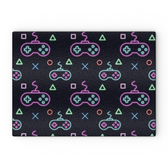 Glass Chopping Board - Gaming Neon Black - printonitshop