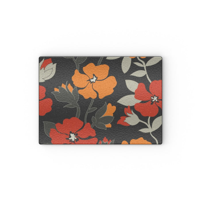 Glass Chopping Board - Orange Flowers - printonitshop