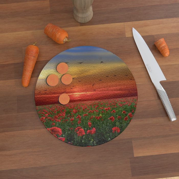 Glass Chopping Boards - Poppy Fields - printonitshop