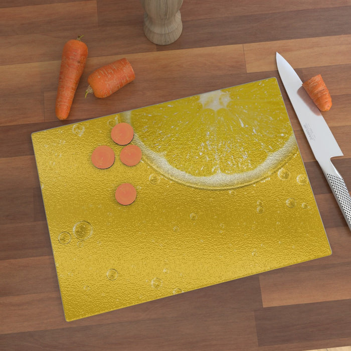 Glass Chopping Board - Lemon Fresh - printonitshop