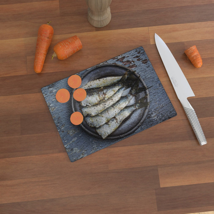 Glass Chopping Board - Fish - printonitshop