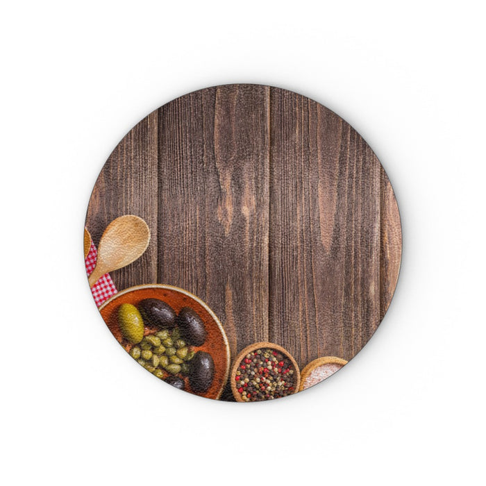 Glass Chopping Board - Olives and Seasoning - printonitshop