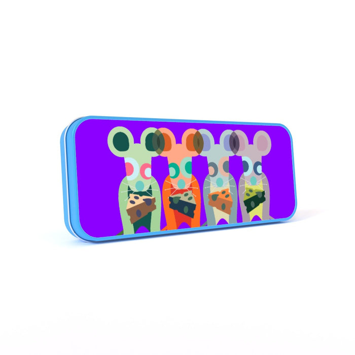 Pencil Tins - Mice on Purple - printonitshop