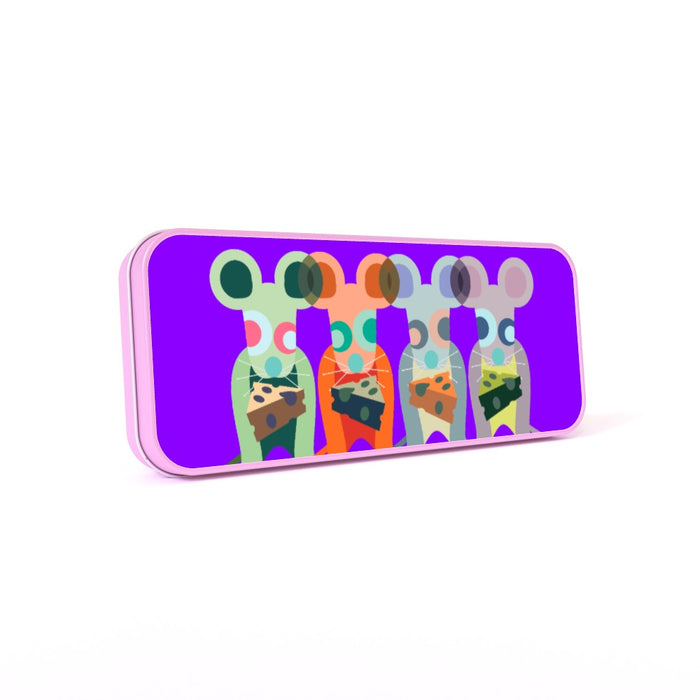 Pencil Tins - Mice on Purple - printonitshop