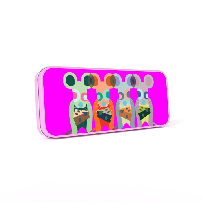 Pencil Tins - Mice On Pink - printonitshop