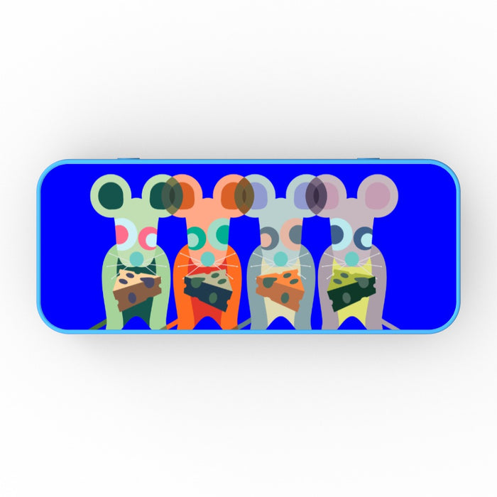 Pencil Tins - Mice On Blue - printonitshop